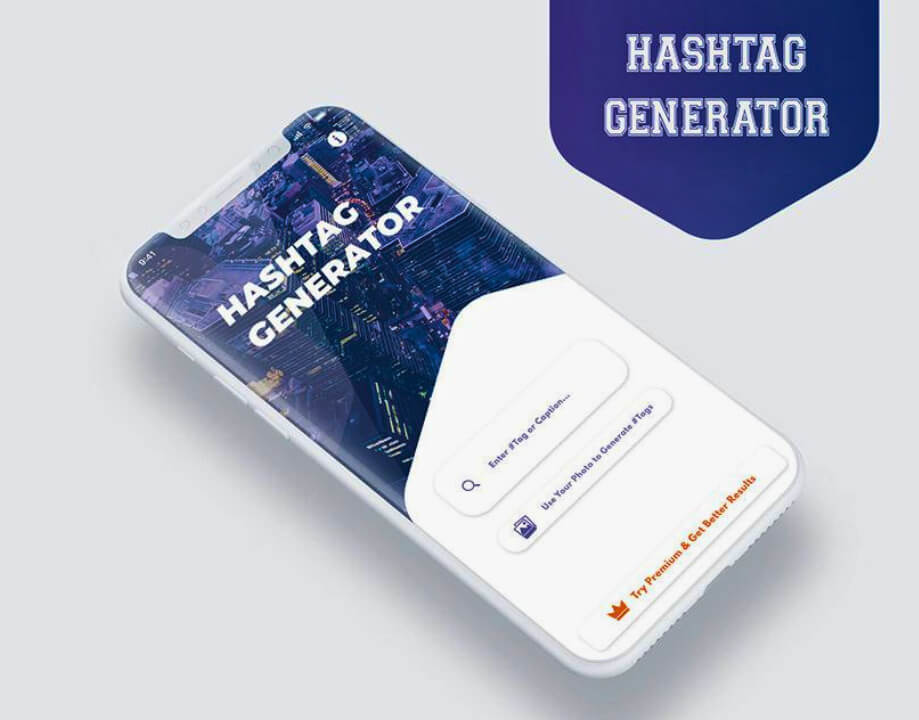 clean hashtag generator tool interface with keyword input and generated hashtags